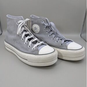 Converse Chuck Taylor Gray High Top‎ Suede Leather Sneakers Womens Size 6